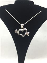 Sterling Silver Cupid Heart Pendant Necklace 925 Silver 3.8dwt